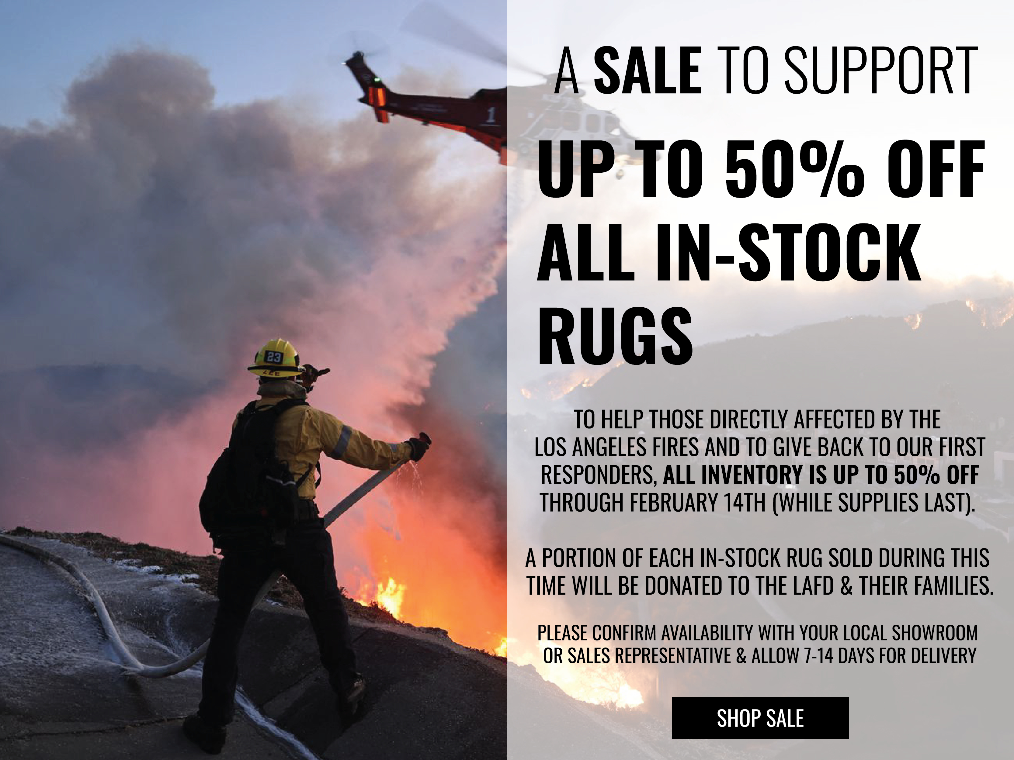 First responder LA fire rug sale