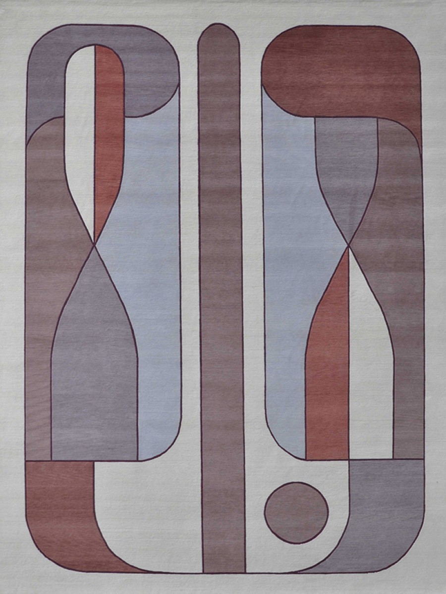 RODGER STEVENS purple red artisanal hand knotted rug